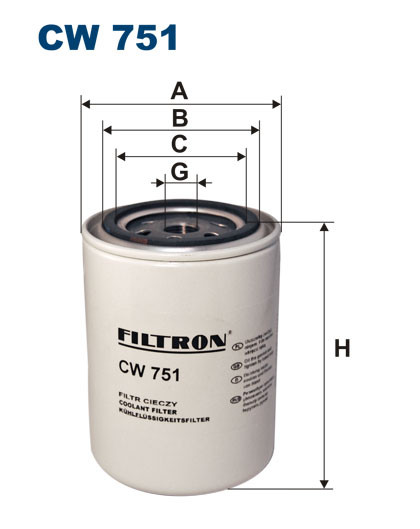 FILTRON CW 751 фильтр системы охлаждения антифриза 